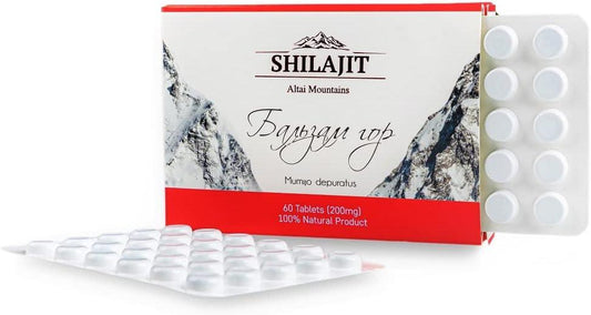 100% Natural and Organic Shilajit Authentic Pure Shilajit 100% Natural 60 Tablets 200mg from Altai Mountain - ShilaVit