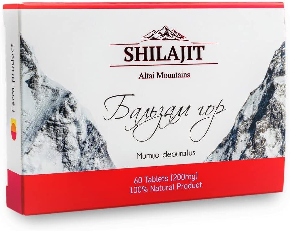 100% Natural and Organic Shilajit Authentic Pure Shilajit 100% Natural 60 Tablets 200mg from Altai Mountain - ShilaVit