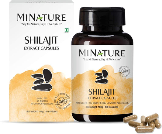 100% Natural and Organic Shilajit - Capsules - Non GMO Extract 500 mg. 180 Veg Caps Sustainably Sourced. - ShilaVit